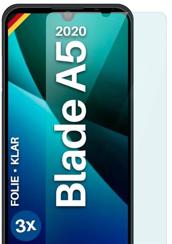 moex für ZTE Blade A5 2020 Schutzfolie Displayschutz Folie Ultra-klar HD 0,2 mm kompatibel mit jeder Hülle, Anbringen ohne Blasen, Handyfolie Extra Kratzfest, FlexProtect 3 Stück