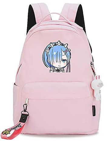 Anime Re:ZERO Starting Life in Another World Rucksack Computertasche Rem Rucksack Re: ZERO Rem Daypack Büchertasche Laptop Schultasche für Jungen Mädchen Männer Frauen 29cm * 14cm * 41cm