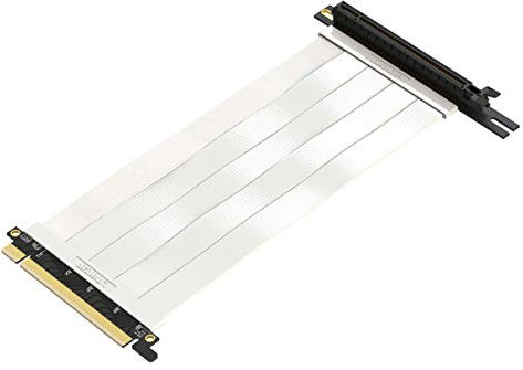 LINKUP - Ultra PCIe 4.0 X16 Riser-Kabel [RTX4090 RX6950XT x570 B550 Z690 Getestet] Geschirmte Vertikale Gaming-PCI-Express-Gen4-Montage | Linksgewinkelte Buchse (28cm) 3.0 Gen3-Kompatibel | Weiß