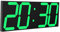 CHKOSDA Digital Wall Clock, 18 Large Wall Clock, Led Wall Clock with Countdown Timer, Calendar, Thermometer, 12/24H, Adjustable Brightness, Wall Mount/On Desktop, Corded Power(Green)