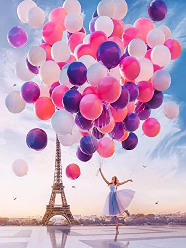 Goofong Diamond Painting Pariser Turm für Erwachsene - DIY 5D Diamant Malerei Art Luftballons Kit mit Vollbohrer, Strasssteine, Kreuzstich, Mosaik Gemälde - Home Wand Dekor - 30x40cm