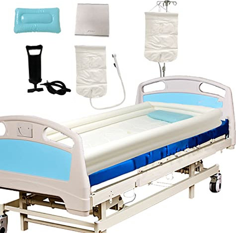 HWIN Aufblasbare Duschbadewannen-Kits, Erwachsene Badewanne Waschbecken Duschsystem Bett Assist Hilfe für Bettridden Behinderte ältere Menschen mit Luftpumpe