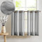 TOPICK Rideau Voilage Court à Rayures Gris avec Oeillet L 90 x H 90 cm 2 Panneaux, Rideau Semi Transparent Rideaux, Moderne Decoration d'Interieur pour Fenetre Chambre Salon