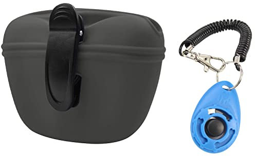 LTDOOIT Borsa Addestramento Cani in Silicone con Clicker, Chiusura Magnetica, Sacchetto di Cibo per Cani Piccola con Clip in Vita, Busta per L'addestramento di Ricompensa per Cuccioli Impermeabile