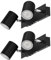 ledscom.de 2 Stück Wandspot WAIKA, zweiflammig, mit Schalter, schwarz matt, inkl. GU10 LED, PAR16, warmweiß, je 6,3W, 374lm, 70°, 3-Stufen-Dimmer