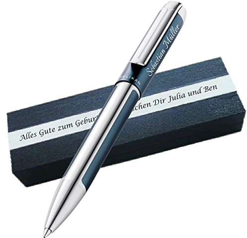 Personalisierter Kugelschreiber Pura® K40 Petrol | Aluminium | Drehmechanik | Personalisierte Geschenkobox als Geschenk & Symbole gravierbar PS142Box2