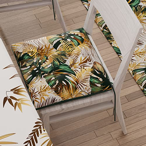 PETTI Artigiani Italiani - Cuscini per Sedia Cucina 4 Punti Set da 6 Pezzi, Copricuscini Sedia in Microfibra con Laccetti, Resistente agli strappi, Resistente all'usura,100% Made in Italy