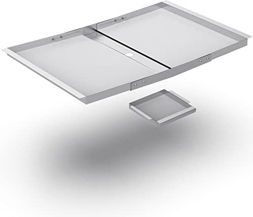 EasiBBQ Fettwanne mit Auffangwanne für Gasgrill, Ersatzteil für Nexgrill, Expert Grill, Kenmore, BHG und mehr Verstellbare Edelstahl-Fettabtropfschale