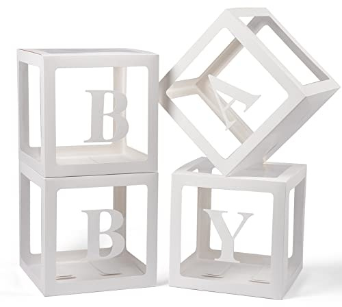 Voircoloria Baby Boxes with Letters for Baby Shower Gender Reveal Decor
