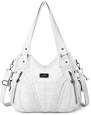 angel kiss Handtasche Damen Schultertasche Multifunktionale Umhängetaschen Wasserdicht PU Veganes Leder mit Reißver Schlusstaschen…