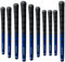 MAZEL 10 Golf Grips Midszie & Standardsize, Rubber & Brushed Cotton Thread Non-Slip Golf Club Grips,Easy to Replace (Standard, Black&Blue Brushed Cotton)