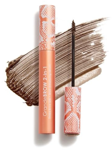 Grande Cosmetics GrandeBROW 2-In-1 Getöntes Augenbrauengel + Augenbrauen Serum - Sofortige Farbe und Volumen - Dichter Aussehende Augenbrauen - Mittel