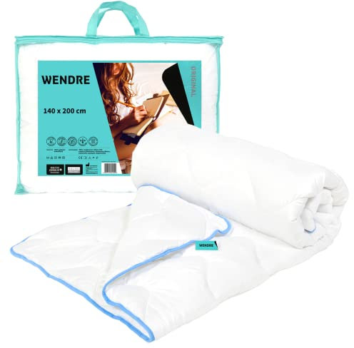 WENDRE Bettdecke für 4 Jahreszeiten, 135 x 200 cm, für Jede Temperatur | leichte & atmungsaktive Decke mit Mikrofaserbezug | hypoallergen & milbenabweisend, für 1 oder 2 Personen
