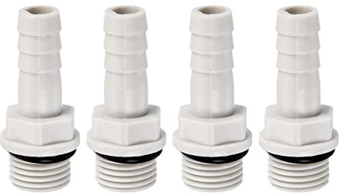 PATIKIL Leitung Stab Fitting Gerade 9mm Widerhaken G1/4 Stecker Gewinde 4Pack POM Plastik Schlauch Verbinder Grau