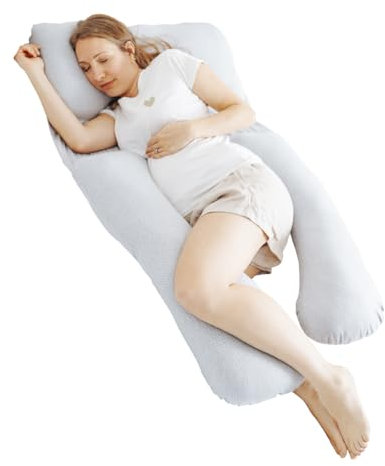 Babymoov Schwangerschafts- und Stillkissen B.LOVE XXL aus Bio-Baumwolle - Mineral Grey - Öko-Tex zertifiziert