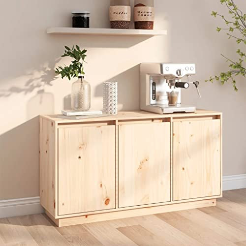 puraday Sideboard Massivholz Kiefer Kommode Holz Kommode Schmal Sideboard Holz Flur Kommode Sideboard Vintage Schubladenschrank Kommode Mit Schubladen Komodenschrank 111x34x60 cm
