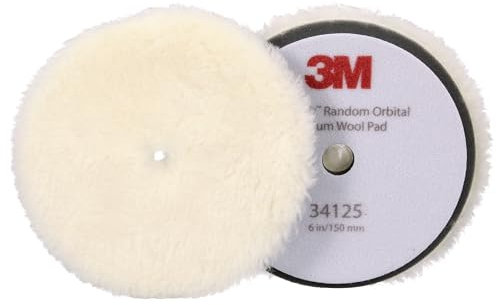 3M Perfect-It Polierpad mit Polierfell für Exzenter Poliermaschine, medium, weiß, 150 mm (6 in), 34125