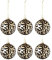 J-Line DOSE VON 6 WEIHNACHTSKUGELN Leopard Glas Gold/SCHWARZ