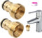 2 Pack Universal Kitchen tap Connector Kitchen Mixer Hose Connector, tap to Garden Hose Connection Fitting, Kitchen Garden Watering tap Connector，22mm & 24mm Threaded Tap