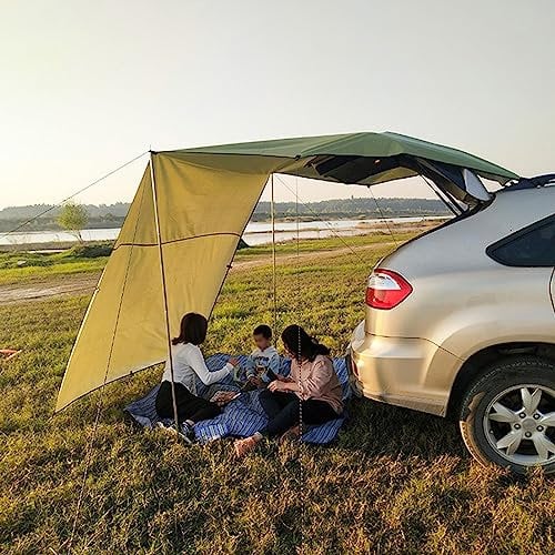 BBTISG Car Tent Awning Camping Tent, Car Tailgate Awning Outdoor Camping Vehicle Sun Protection Tent for SUV, Motorhome Camping, Fishing, Beach (300 * 150cm)