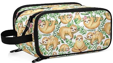 Kulturbeutel Nettes Faultier Große Kosmetiktasche Kulturtasche Waschtasche Make Up Tasche Waschbeutel Schminktasche für Damen Mädchen