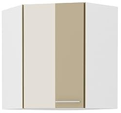 Kuechen-preisbombe Eckhängeschrank 60x60 Lara Cappuccino Hochglanz Küchenzeile Küchenblock Küche