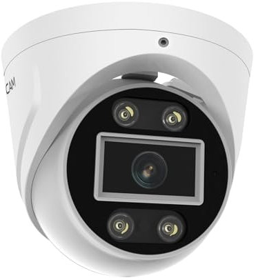 FOSCAM Telecamera IP T5EP Dome PoE con 5Mpx, Audio, Illuminazione/Allarme, Bianco