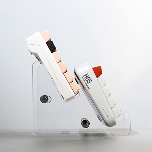 Venit Keys Weißer mechanischer Tastatur-Display-Ständer, Tastaturbehälter für zwei Tastaturen aus Acryl