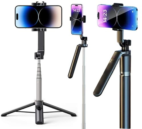 Fourmor 2024 Nuevo Palo Selfie, transmisión en Vivo móvil antivibración de Cuatro Ejes de 360 Grados, Almacenamiento portátil, trípode con Soporte de Suelo para Exteriores