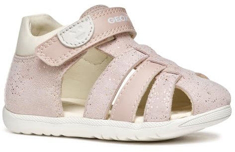 Geox Bébé Fille B Sandal MACCHIA GIR, Rose/Off White, 22 EU
