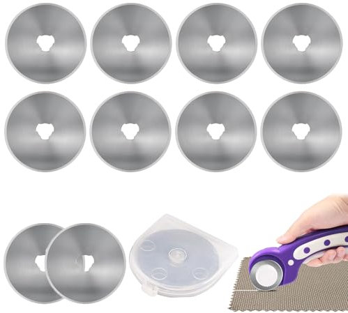 Lot de 10 Lames Rondes de Rechange pour Cutter Rotatif - En Acier Inoxydable (45 mm)
