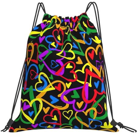 KoNsev Gay Pride Rucksack mit Kordelzug, leichter Rucksack für Damen und Herren, Turnbeutel mit Kordelzug, weiß, One size