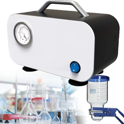 YANGYMM Vakuumpumpe, Kompakte Vakuumpumpendruckpumpe, Membran Vakuumpumpe Mit 10 L/Min Pumpenrate für Die Filtrationsdestillationslaborarbeit,15S