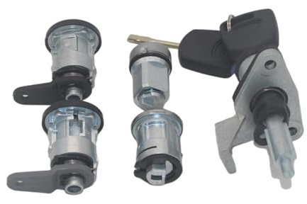 Serrure De La Porte du Hayon du Coffre pour Ford KA 1997-2007 AL177 96FG122050AG 5 Pièces Ensemble Complet Interrupteur D'allumage Porte Coffre Arrière Cylindre Serrure 2 Clés