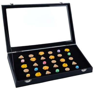 DICOSMETIC Großer Schwarzer Anstecker Sammler Rechteckiger Holz Emaille Anstecknadel Ständer 13.78x9.45x1.89 Medaillen Ständer Mit Schwamm Innen Schmuck Anstecknadel Geschenk