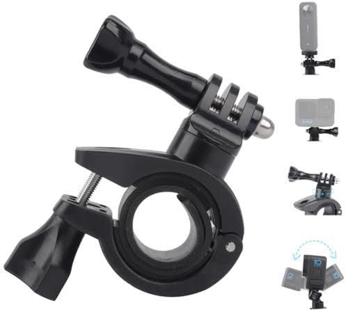 XUNNIU Action Cam Moto Bici Supporto, 360° Rotazione Supporto action cam con Adattatori per connettore da 1/4 Compatibile con GoPro Hero 13/12/11/10/9, per Insta360 X4/ X3/ Ace Pro, SJCAM