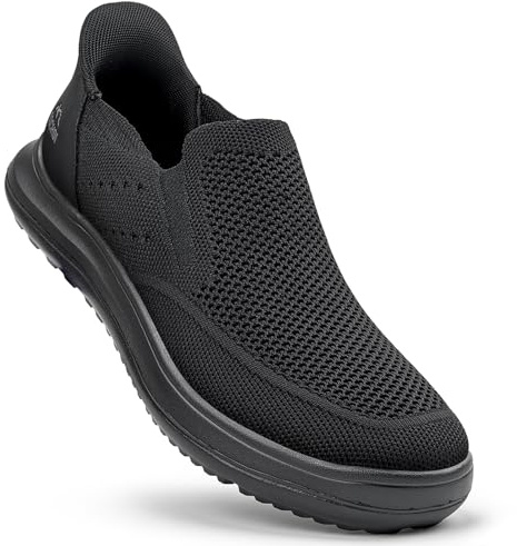 ODCKOI Zapatillas de deporte para hombre, cómodas sin cordones, ligeras, de malla, transpirables, informales, para gimnasio, para correr