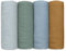 Soarwg Kids Musselin Tuch Baby für Neugeborene, 4 Stück Musselin Decke, große 95 x 100cm Babydecke - Pucktücher Baby Swaddle Decke Spucktücher, Wickeltuch für Babyparty Leuchtende Farben