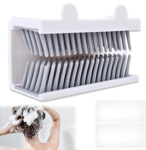 Haarfänger Dusche, Silikon Haarsammler Dusche Wand, Wiederverwendbar Haarfänger Dusche Wand, Verhindert Verstopfungen von Wanne und Abfluss (Weiß)