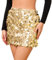 JasGood Pailettenrock für Damen Glitzer Rock Kurz Damen Sexy Minirock Hüftrock mit Elastische Taille Skirt für Party Rave Outfit Karneval Silvester,Gold,XL