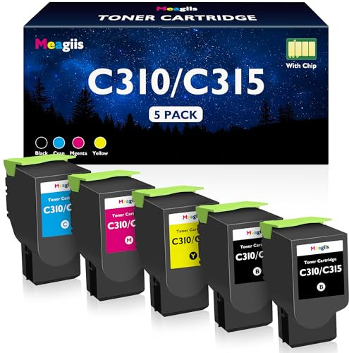Meagiis C310 C315 Tonerkartusche kompatibel für Xerox C310 C315 Toner für Xerox C315 C315DNI C310 C310DNI C310 DNIM 006R04356 006R04357 006R04358 006R04359 (2 Schwarz, 1 Cyan, 1 Gelb, 1 Magenta)
