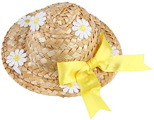 Happyyami 1stück Haustier Strohhut Für Katzen Und Hunde Niedlicher Sonnenhut Im Chrysanthemen-Design s Für Fotos Partys Und Täglichen Gebrauch Weiches Material Attraktives Accessoire