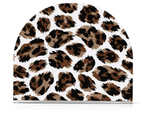BURSTDDY Leopard Print Napkin Holder for Table,2PCS Napkin Holders Stand Tabletop for Dinner Kitchen Restaurant Home Decor Bar Accessories