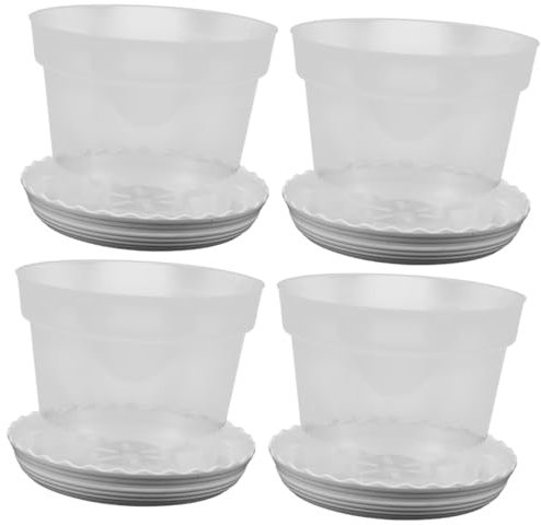 POPETPOP 4 Sets Orchids Flowerpot Orchid Bark Clear Orchid Pots Hanging Planter Small Orchid Pot Orchid Potting Mix Orchid Pots with Holes Clear Pot Planters Clear Plant Pots Plastic