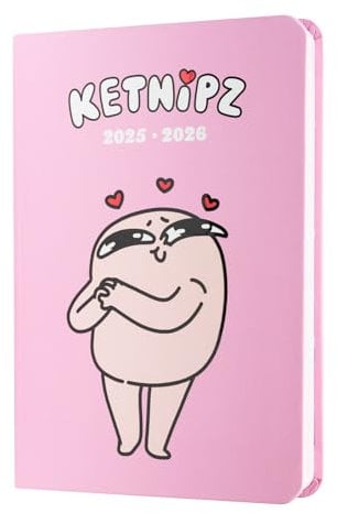 Grupo Erik Taschenkalender Terminplaner 2026 Ketnipz Kalender 2026 Schulplaner Schulkalender 2025/2026 Geschenk Mädchen und Jungen Schulsachen Rosa