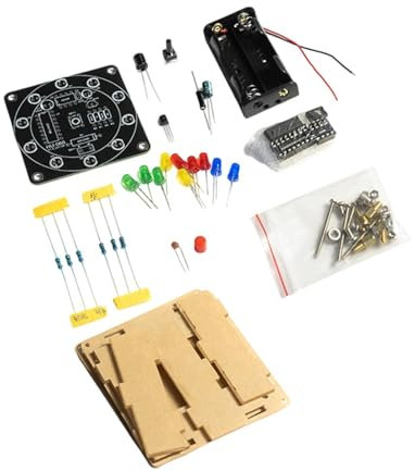 LeeQinersw Lucky Turntable DIY Electronics Kit with LED for Beginners, with shell