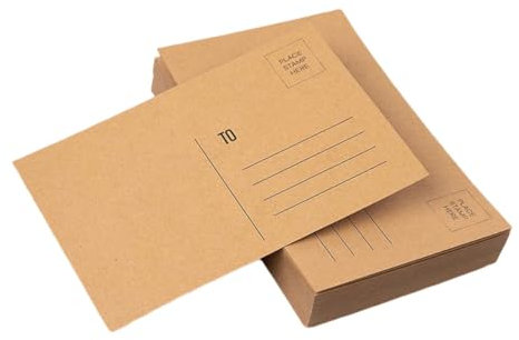 CAXUSD 50 Blatt Leere Postkarten aus Kraftpapier Druckbare Diy Einladungskarten für Hochzeiten Dankeskarten Büro und Schule für Kreative Bastelprojekte