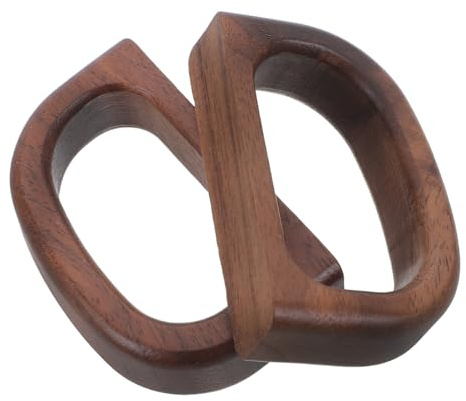 VICASKY 2pcs Walnut Handle Wood Ergonomic Cup Handle Replacement Smooth Grip for Espresso Ceramic Glass Mug Home Office Use
