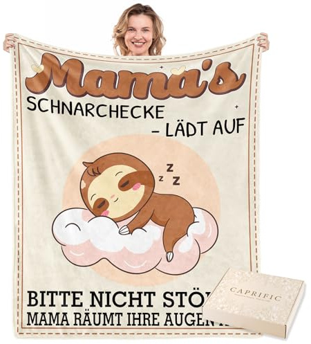 CAPRIFIC Geschenke für Mama, Mama Geschenk, Geburtstagsgeschenk für Mama, Mama, Mutter Geschenk, Beste Mama Geschenk Muttertag Flanell Kuscheldecke 150x130cm