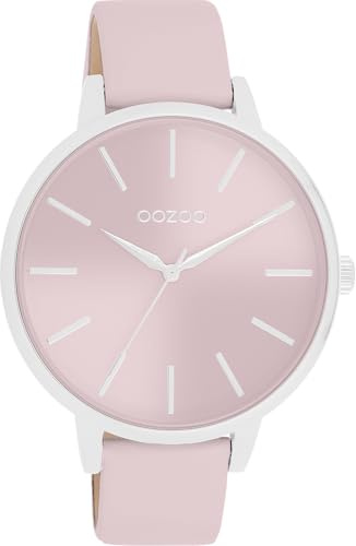 Oozoo Timepieces Damen Uhr in Pink - Armbanduhr Damen mit Lederarmband | Hochwertige Uhr für Frauen - Edle Analog Damenuhr in rund C11548